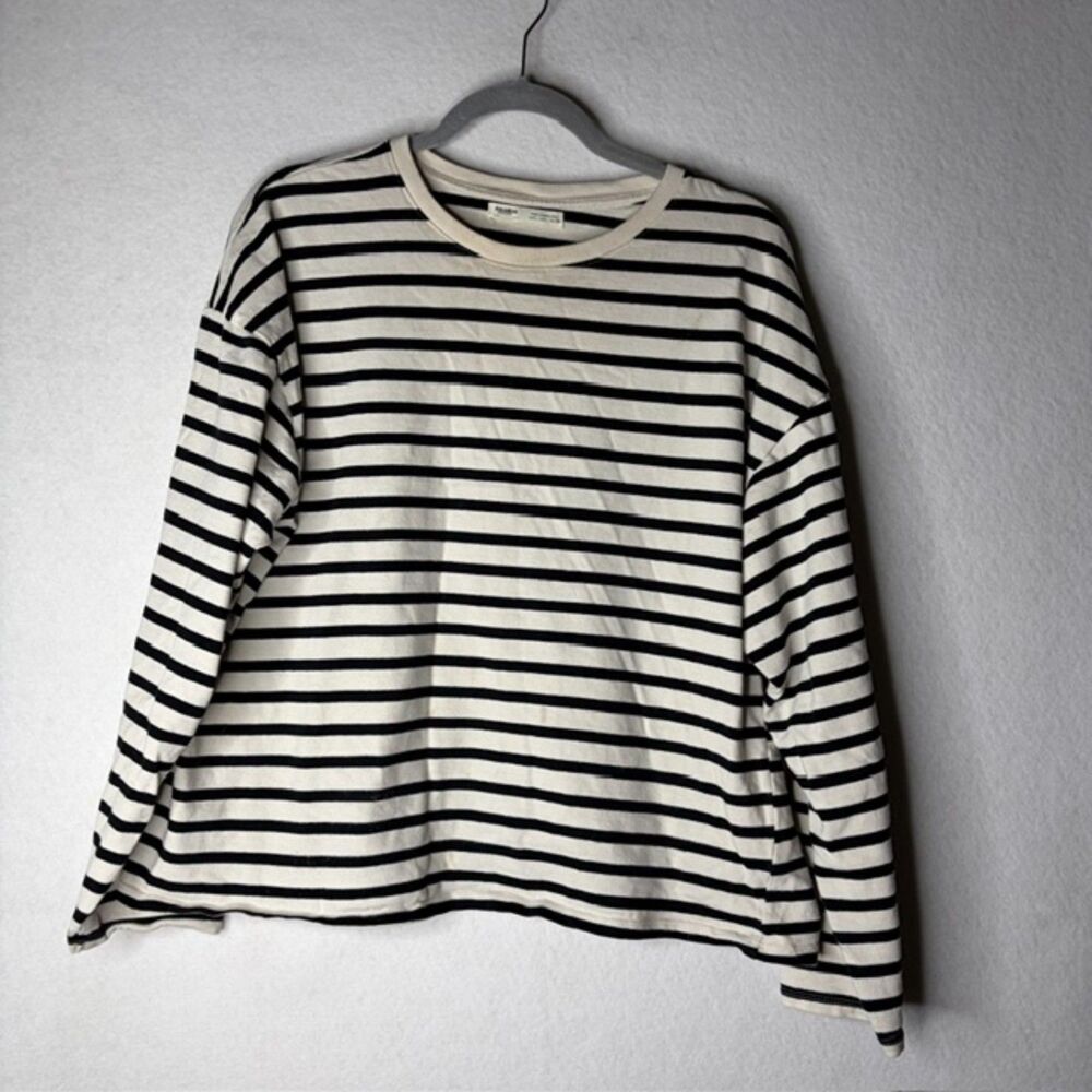 Pull&Bear Breton Stripe Tee Coastal Normcore Chic Old Money Size Large